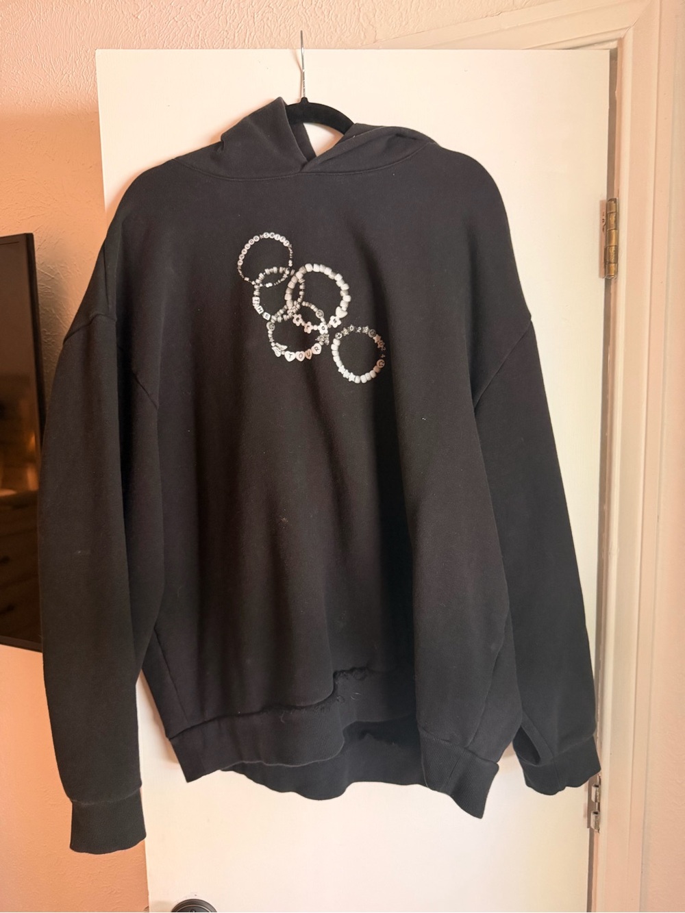 Taylor Swift Black The Eras Tour Friendship Bracelet Pullover Hoodie - Picture 2 of 3